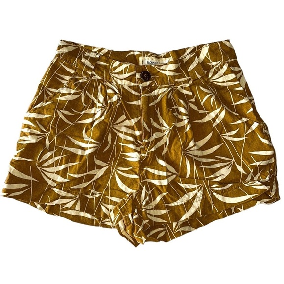 Hollister Pants - I LOVE H81 Los Angeles brown/cream bamboo design linen shorts in women’s size 25